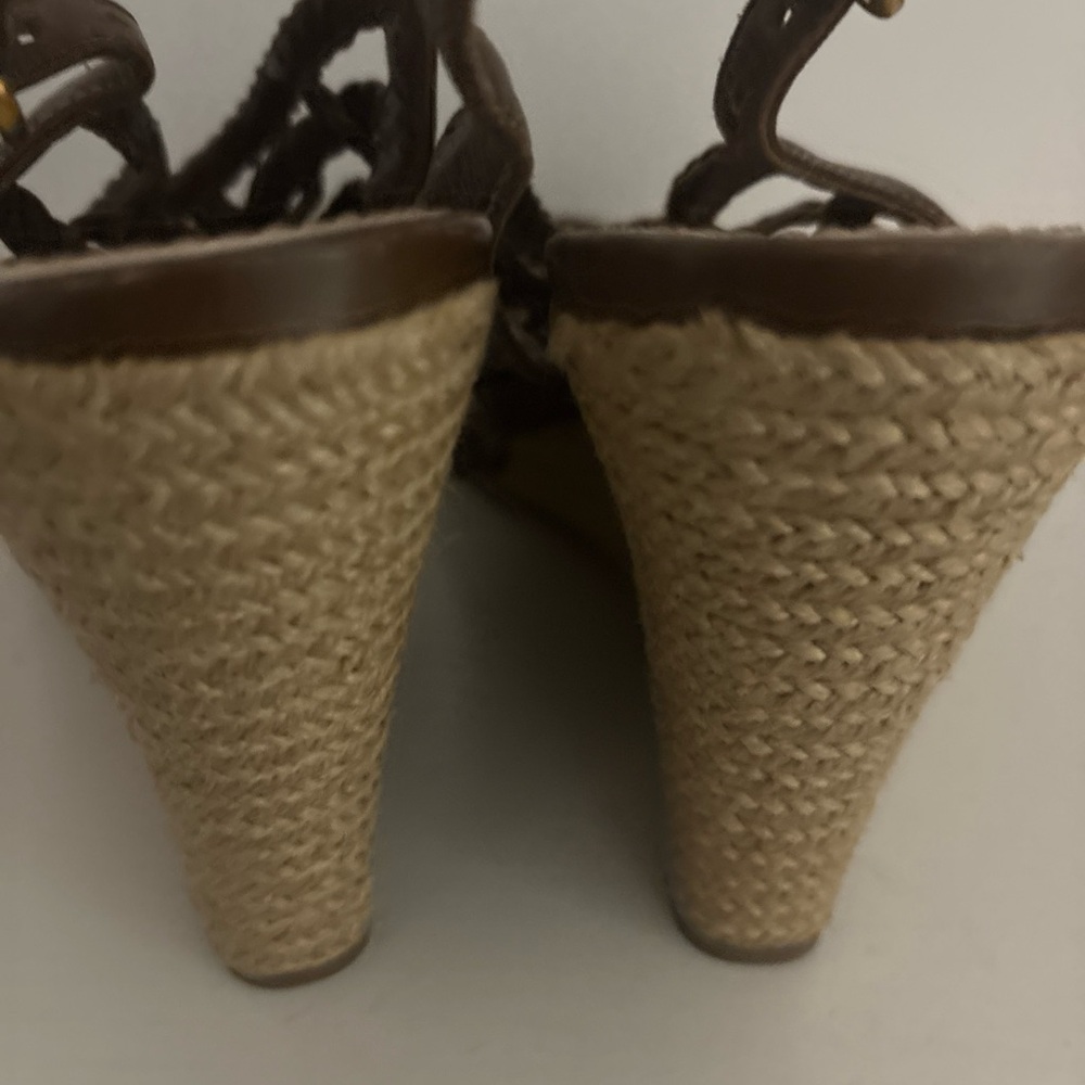 Prada Women's Brown Woven Wedges - Picture 11 of 12
